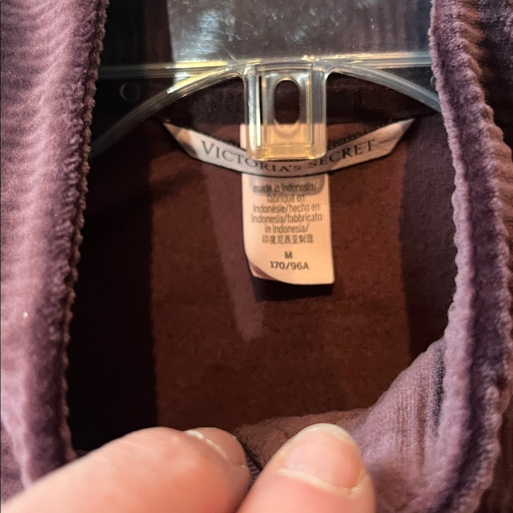 Victoria's Secret Purple Ribbed Velour Zip Crop Jacket Size Medium - Picture 7 of 10